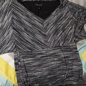 EUC WHBM black flutter sleeve blouse large